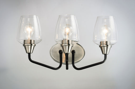 Maxim 26122CLBKSN Goblet 3 Light Bath Vanity | Black / Satin Nickel