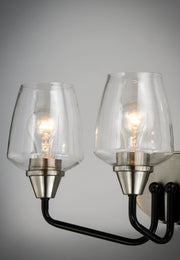 Maxim 26122CLBKSN Goblet 3 Light Bath Vanity | Black / Satin Nickel