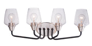 Maxim 26123CLBKSN Goblet 4 Light Bath Vanity | Black / Satin Nickel