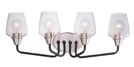 Maxim 26123CLBKSN Goblet 4 Light Bath Vanity | Black / Satin Nickel