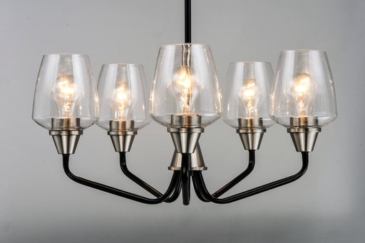 Maxim 26125CLBKSN Goblet 5 Light Chandelier | Black / Satin Nickel