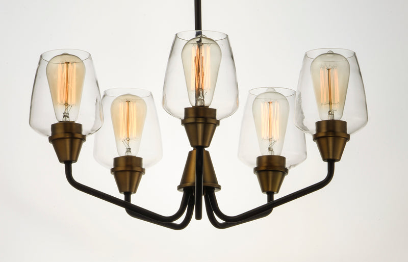 Maxim 26125CLBZAB Goblet 5 Light Chandelier | Bronze / Antique Brass