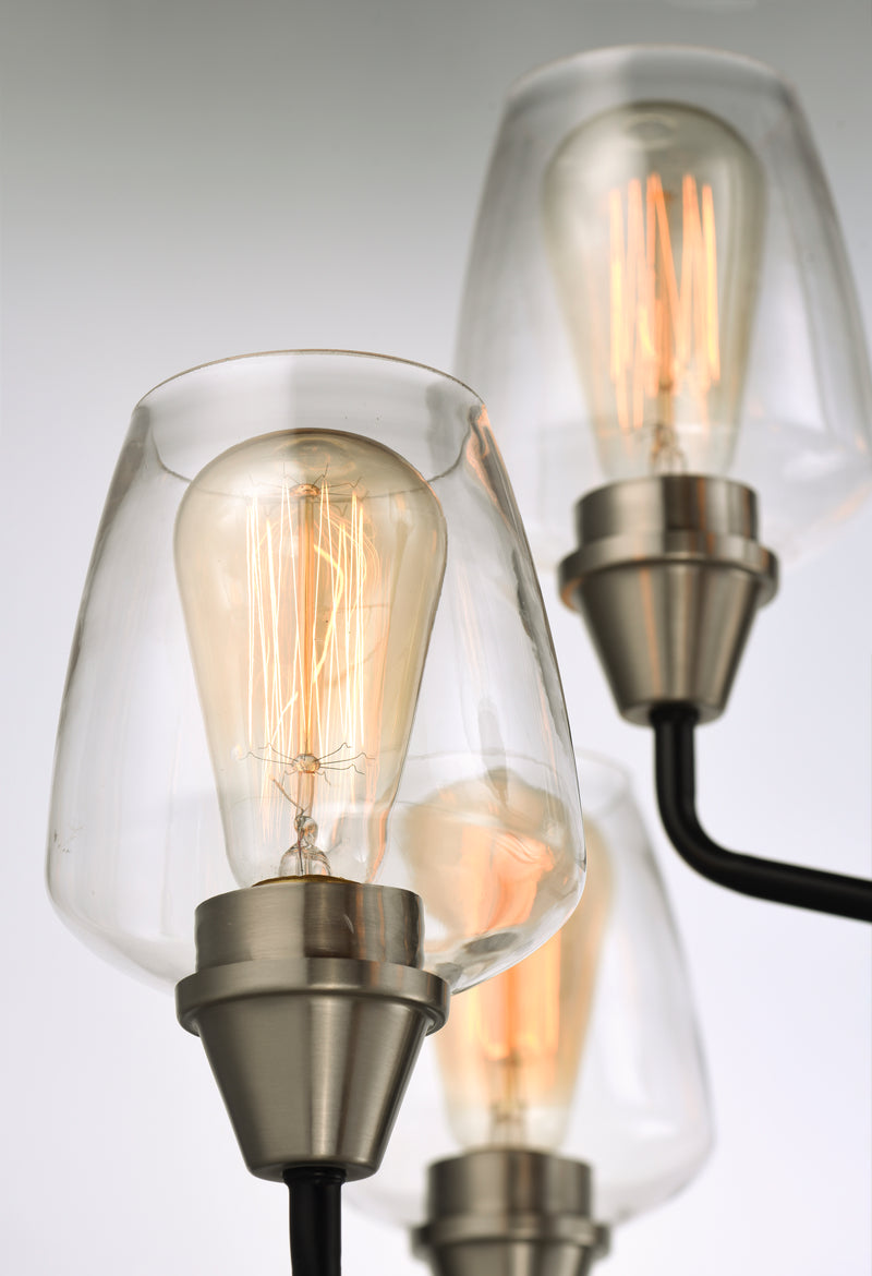 Maxim 26127CLBKSN Goblet 9 Light Chandelier | Black / Satin Nickel