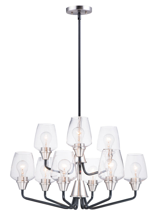 Maxim 26127CLBKSN Goblet 9 Light Chandelier | Black / Satin Nickel
