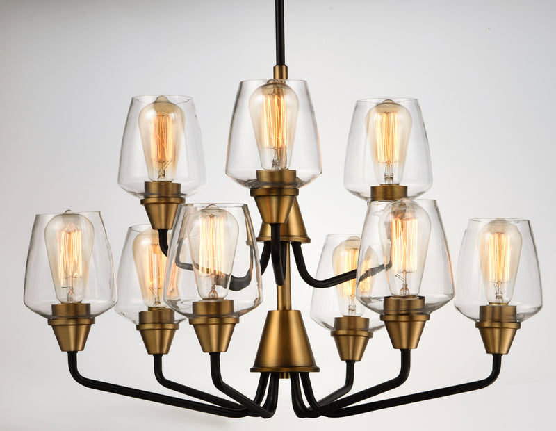 Maxim 26127CLBZAB Goblet 9 Light Chandelier | Bronze / Antique Brass