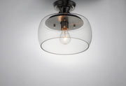 Maxim 26129CLBKSN Goblet 1 Light Semi Flush Mount | Black / Satin Nickel