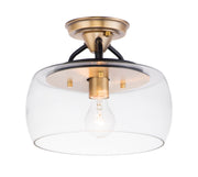 Maxim 26129CLBZAB Goblet 1 Light Semi Flush Mount | Bronze / Antique Brass
