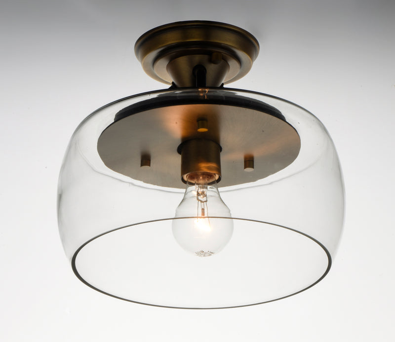Maxim 26129CLBZAB Goblet 1 Light Semi Flush Mount | Bronze / Antique Brass