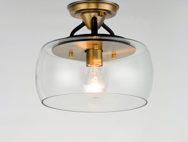 Maxim 26129CLBZAB Goblet 1 Light Semi Flush Mount | Bronze / Antique Brass
