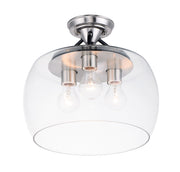 Maxim 26130CLBKSN Goblet 3 Light Semi Flush Mount | Black / Satin Nickel