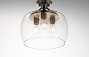 Maxim 26130CLBKSN Goblet 3 Light Semi Flush Mount | Black / Satin Nickel