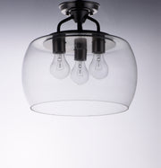 Maxim 26130CLBKSN Goblet 3 Light Semi Flush Mount | Black / Satin Nickel