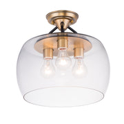Maxim 26130CLBZAB Goblet 3 Light Semi Flush Mount | Bronze / Antique Brass