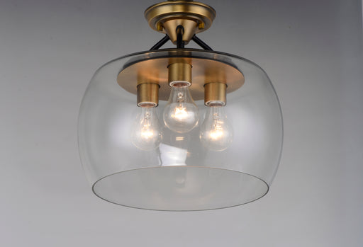Maxim 26130CLBZAB Goblet 3 Light Semi Flush Mount | Bronze / Antique Brass