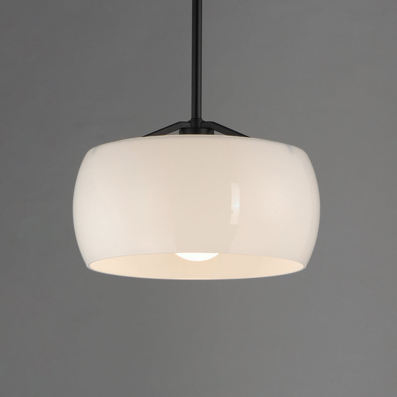 Maxim 26141WTBK Glazed Single Pendant | White / Black