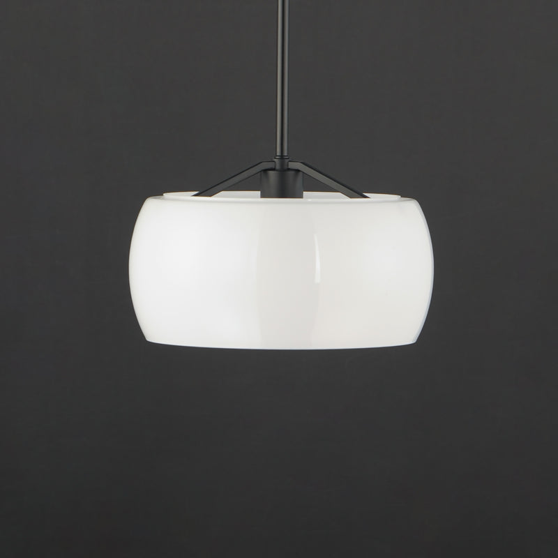 Maxim 26141WTBK Glazed Single Pendant | White / Black