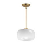 Maxim 26141WTNAB Glazed Single Pendant | White/Natural Aged Brass