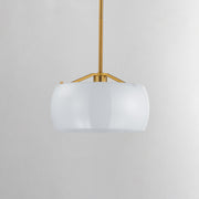 Maxim 26141WTNAB Glazed Single Pendant | White/Natural Aged Brass