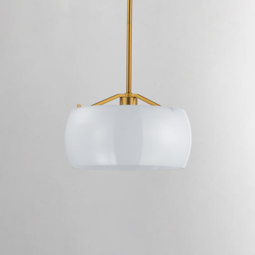 Maxim 26141WTNAB Glazed Single Pendant | White/Natural Aged Brass