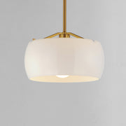 Maxim 26141WTNAB Glazed Single Pendant | White/Natural Aged Brass