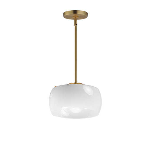 Maxim 26141WTNAB Glazed Single Pendant | White/Natural Aged Brass
