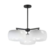 Maxim 26143WTBK Glazed 3 Light Chandelier | White / Black