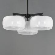 Maxim 26143WTBK Glazed 3 Light Chandelier | White / Black