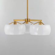 Maxim 26143WTNAB Glazed 3 Light Chandelier | White/Natural Aged Brass