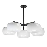 Maxim 26145WTBK Glazed 5 Light Chandelier | White / Black