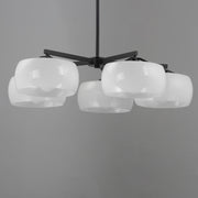 Maxim 26145WTBK Glazed 5 Light Chandelier | White / Black