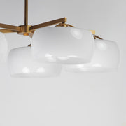Maxim 26145WTNAB Glazed 5 Light Chandelier | White/Natural Aged Brass