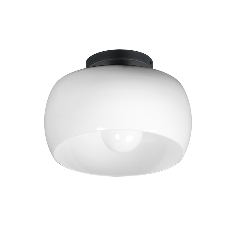 Maxim 26149WTBK Glazed Flush Mount | White / Black