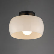Maxim 26149WTBK Glazed Flush Mount | White / Black