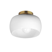 Maxim 26149WTNAB Glazed Flush Mount | White/Natural Aged Brass