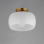 Maxim 26149WTNAB Glazed Flush Mount | White/Natural Aged Brass
