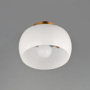 Maxim 26149WTNAB Glazed Flush Mount | White/Natural Aged Brass