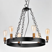Maxim 26273BKNAB Noble 6 Light Chandelier | Black / Natural Aged Brass