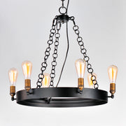 Maxim 26273BKNAB Noble 6 Light Chandelier | Black / Natural Aged Brass