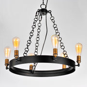 Maxim 26273BKNAB Noble 6 Light Chandelier | Black / Natural Aged Brass