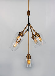 Maxim 26343CLABBK Savvy 5 Light Pendant | Antique Brass / Black