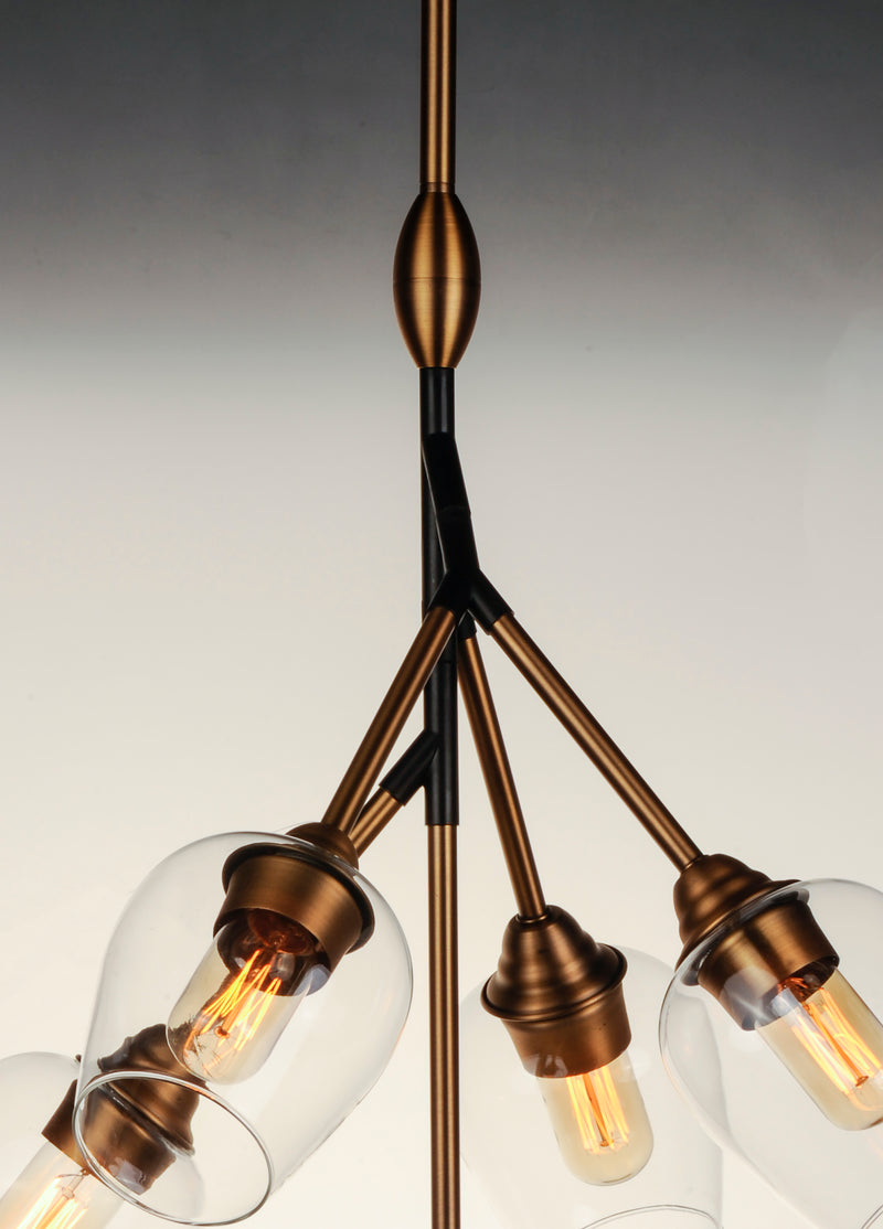 Maxim 26343CLABBK Savvy 5 Light Pendant | Antique Brass / Black