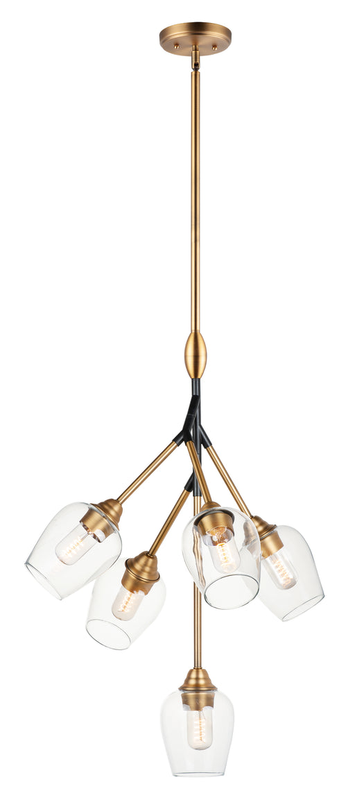 Maxim 26343CLABBK Savvy 5 Light Pendant | Antique Brass / Black