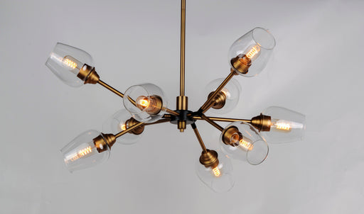 Maxim 26345CLABBK Savvy 9 Light Chandelier | Antique Brass / Black