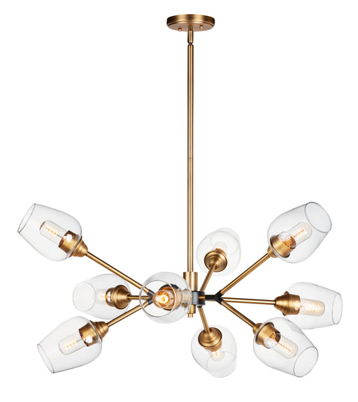 Maxim 26345CLABBK Savvy 9 Light Chandelier | Antique Brass / Black