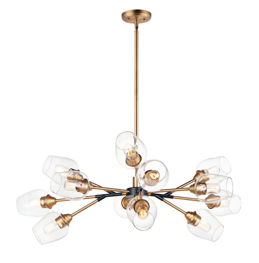 Maxim 26347CLABBK Savvy 12 Light Chandelier | Antique Brass / Black