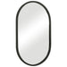 Orelis Matte Black Mirror | Modern Oval Engineered Polymer Frame Bathroom Vanity Mirror Mounted Vertical or Horizontal (20 in. W x 32 in. H x 1 in. D)