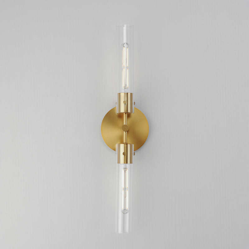 Maxim 26370CLNAB Equilibrium 2 Light LED Wall Sconce | Natural Aged Brass