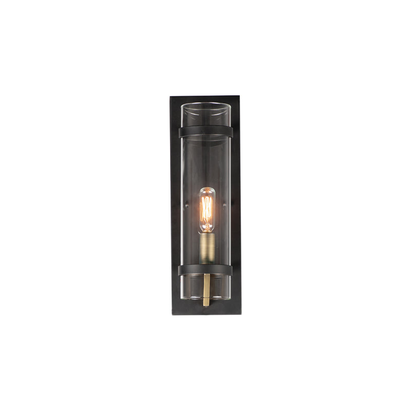 Maxim 2640BKAB Capitol 1 Light Wall Sconce | Black / Antique Brass
