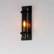 Maxim 2640BKAB Capitol 1 Light Wall Sconce | Black / Antique Brass