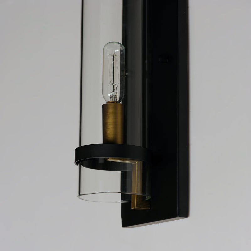 Maxim 2640BKAB Capitol 1 Light Wall Sconce | Black / Antique Brass